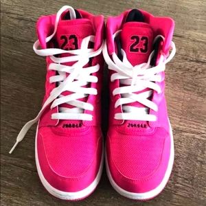 Womend Jordan 1 Flight 4 GG in Vivid Pink/Black-white